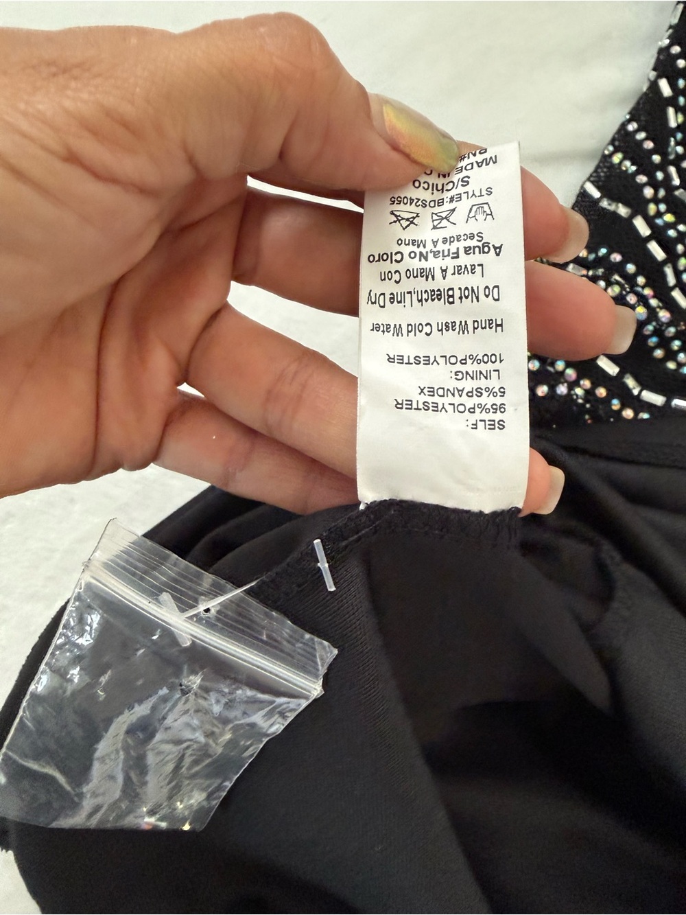 Windsor Rhinestone Bodycon Mini Dress NWT Black Glam Party Size S - Picture 7 of 10